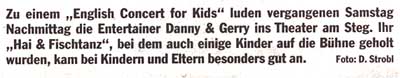 Picture from the Danny & Gerry concert in Theatre am Steg on 25.03.2000