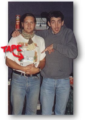 Danny and Gerry showing the original tape